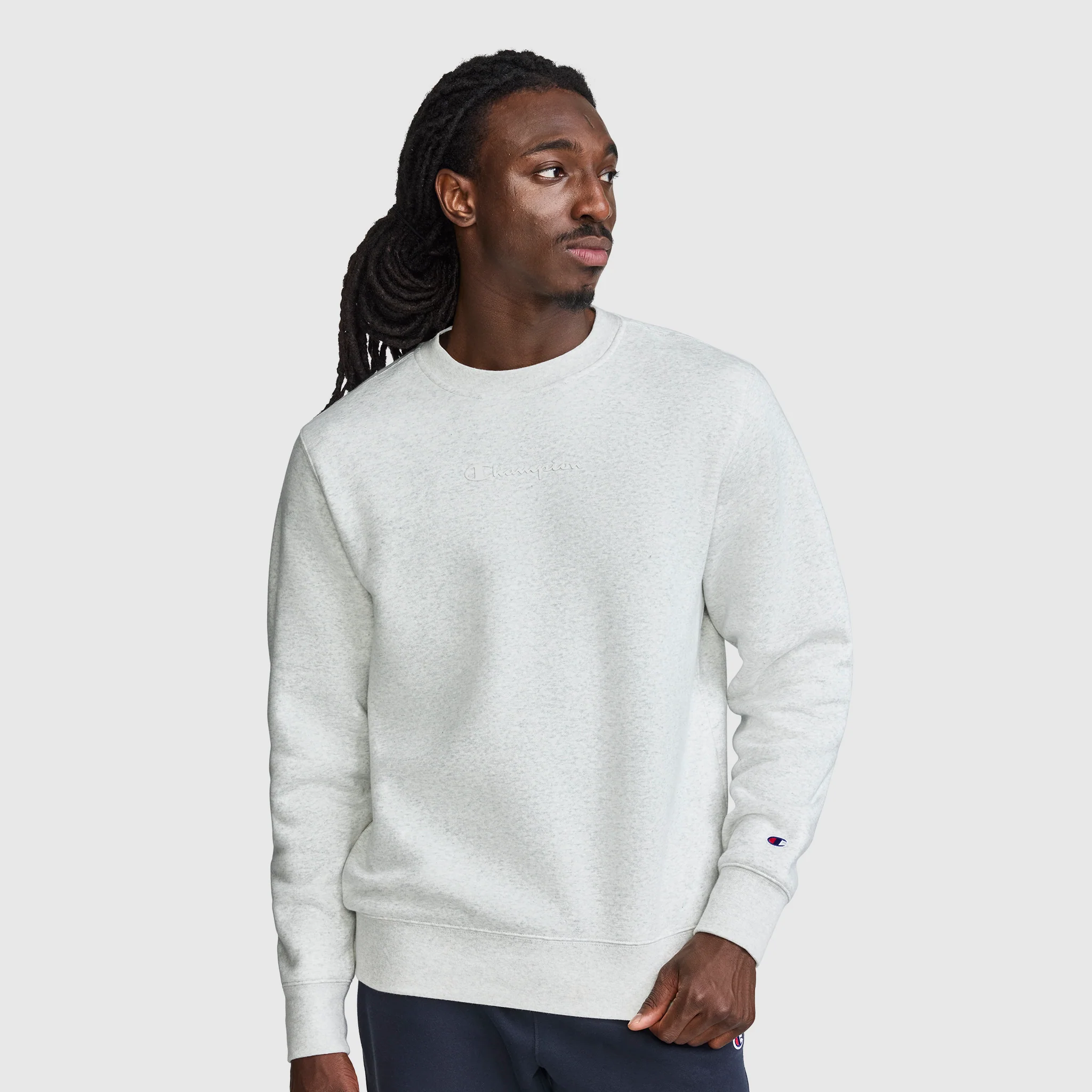 Powerblend Crewneck Sweatshirt. Tonal Script Logo