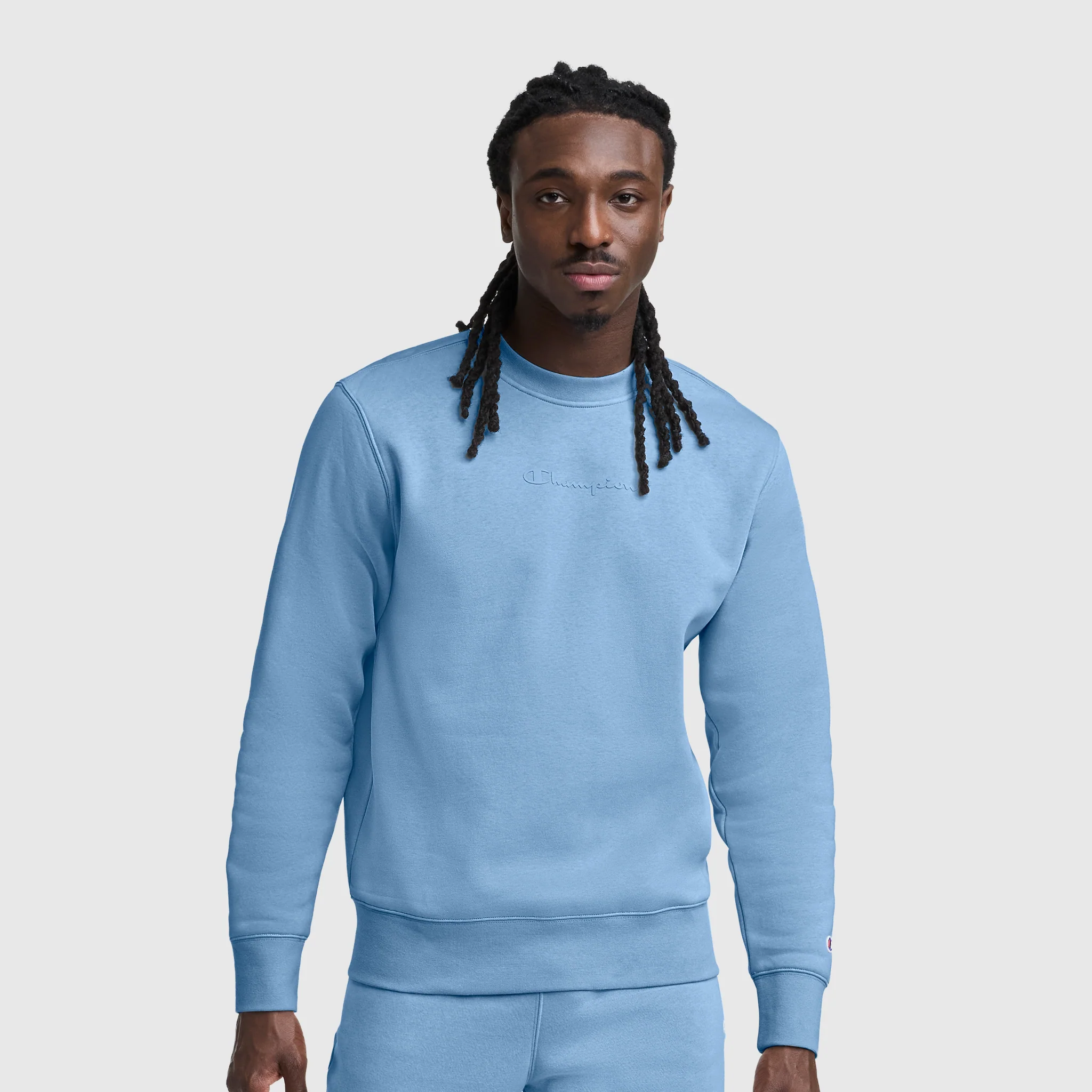 Powerblend Crewneck Sweatshirt. Tonal Script Logo