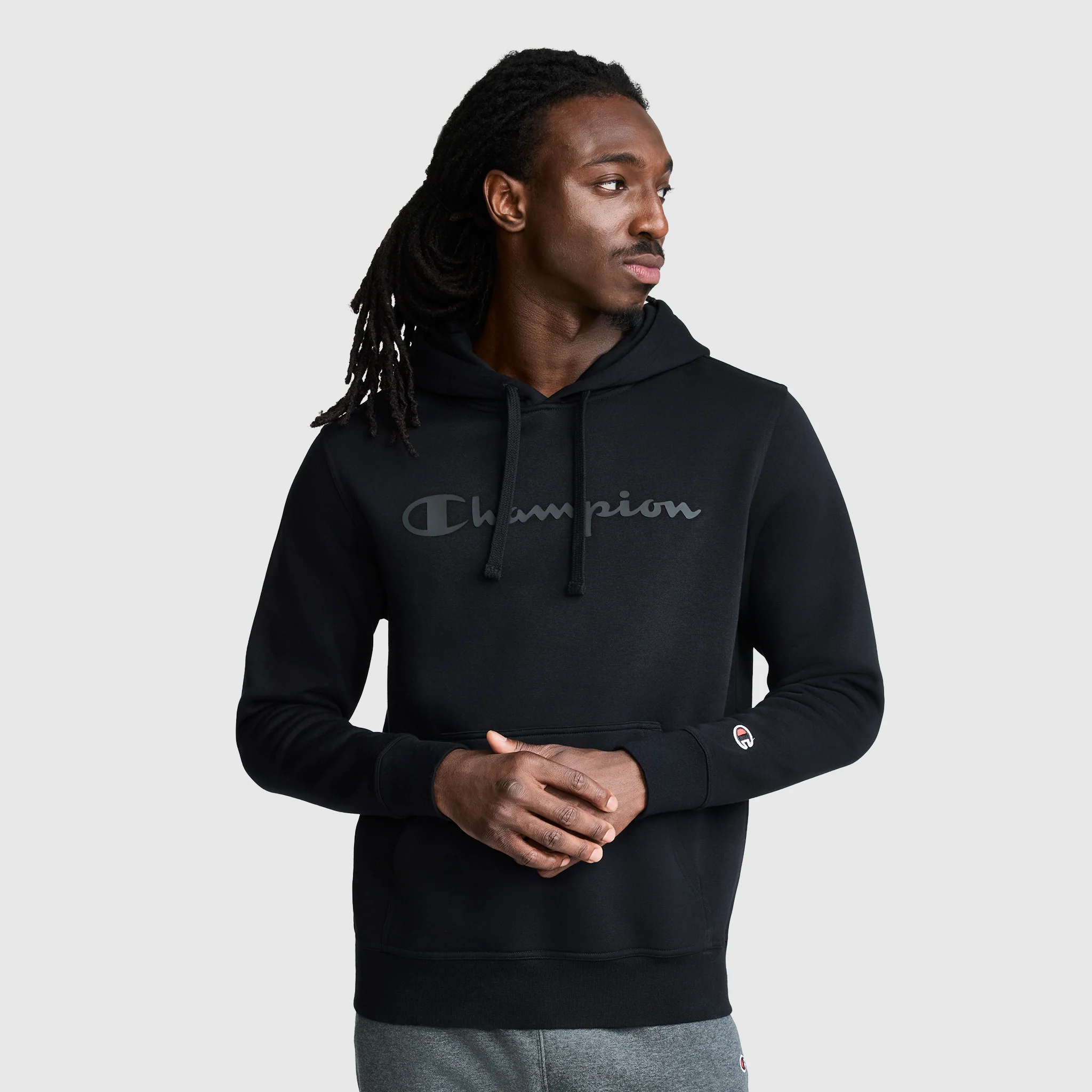 Powerblend Hoodie. Tonal Script Logo